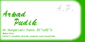 arpad pudik business card